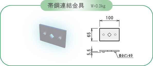 帯鋼連結金具　W=0.3kg